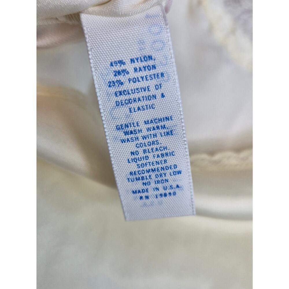 VTG Olga Camisole M Cream Satin Lace Trim Cami Lingerie Style 10033 USA Made - Picture 7 of 8
